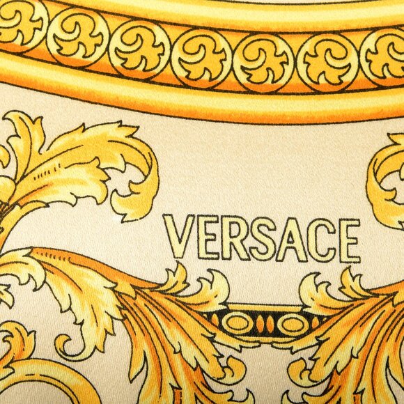 Versace Gold & Taupe 100% Silk Throw Decorative Cushion Pillow - Picture 3 of 4